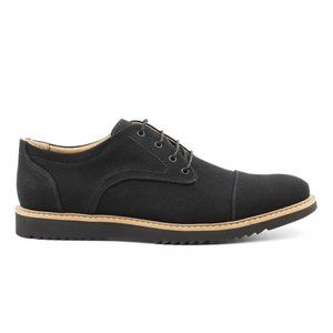 Ahimsa 'Victor' Black Canvas Vegan Oxford Dress Shoes 10 43